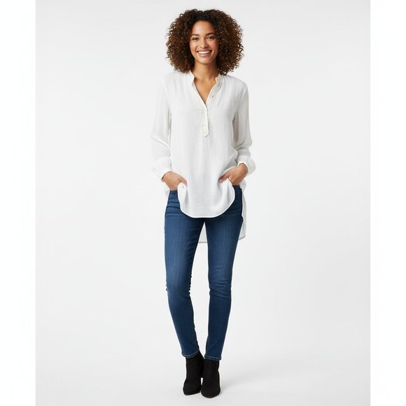 Aritzia Wilfred Free Button Shirt Dress Tunic Blouse Off White lightweight XXS - Picture 6 of 16